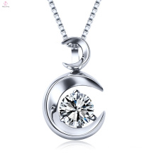 Latest Sterling Silver Crystal Moon Necklace Jewelry